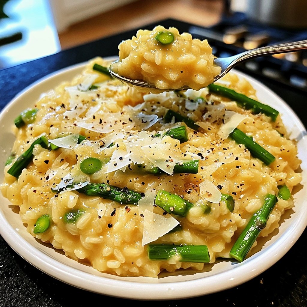 Risotto mit grünem Spargel