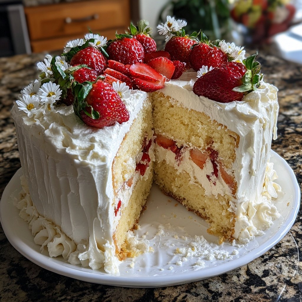 Geburtstagskuchen mit Vanillecreme