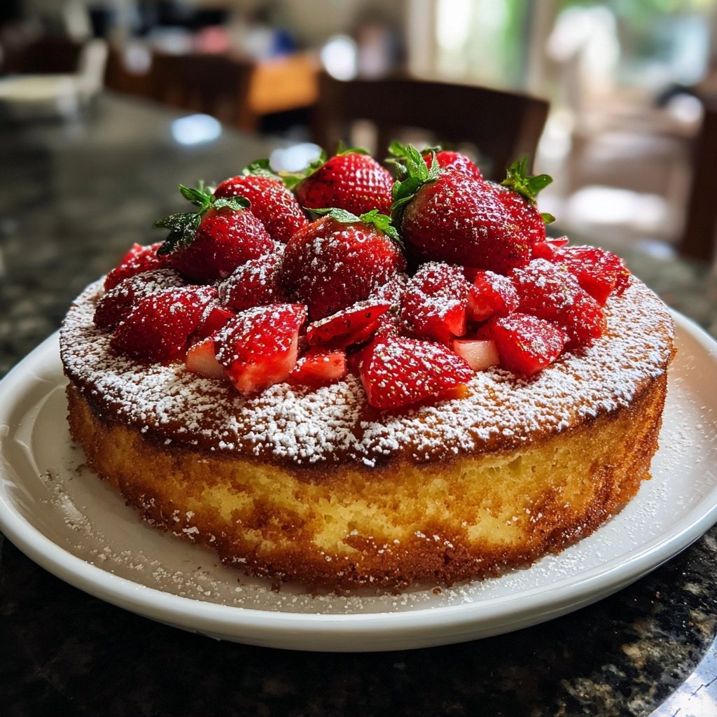 Saftiger Erdbeerkuchen Mit Vanillepudding