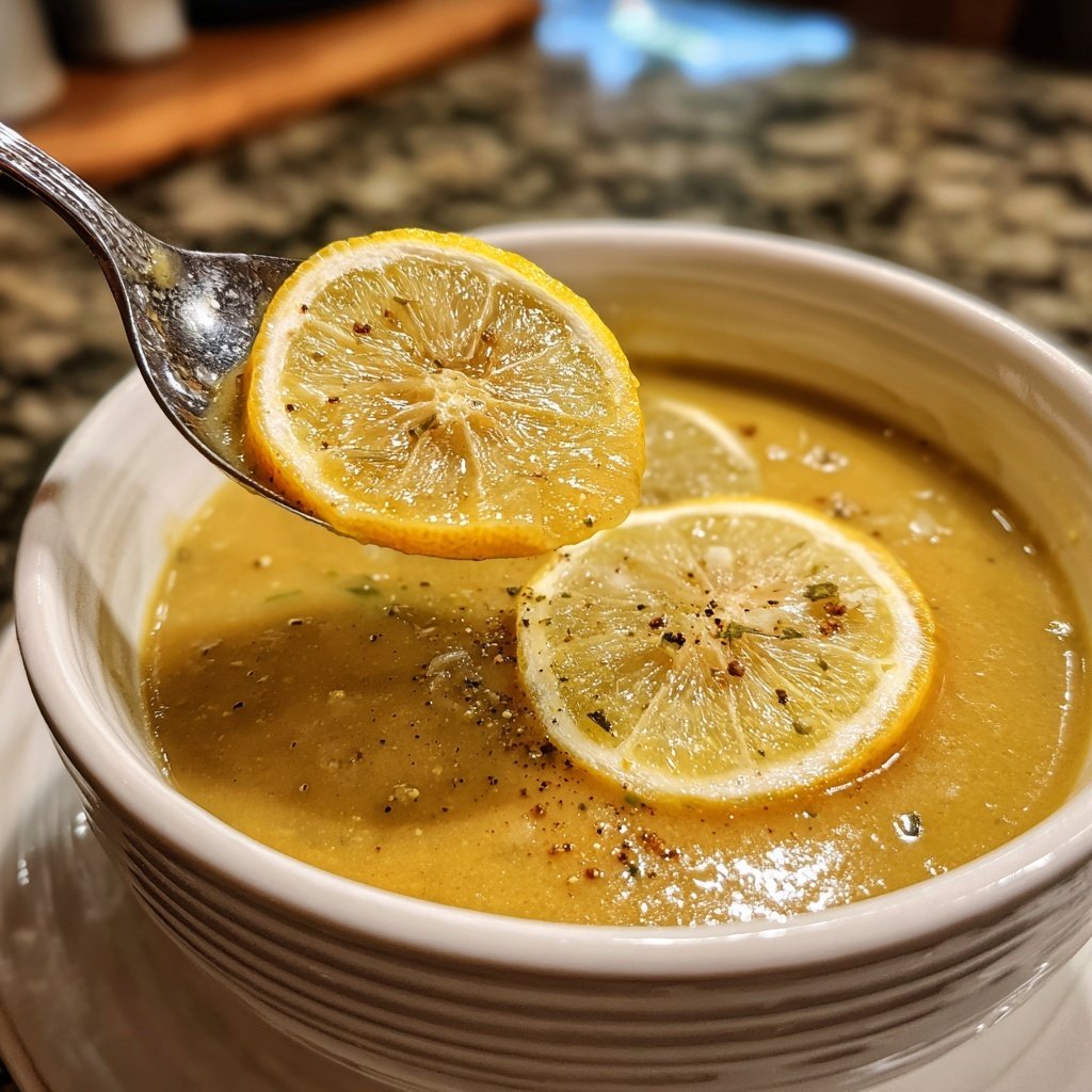Linsensuppe mit Zitrone