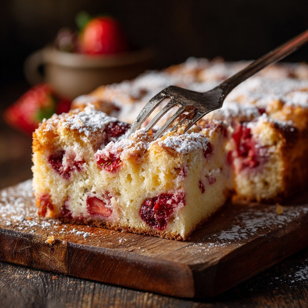 Erdbeerkuchen Mit Puderzucker