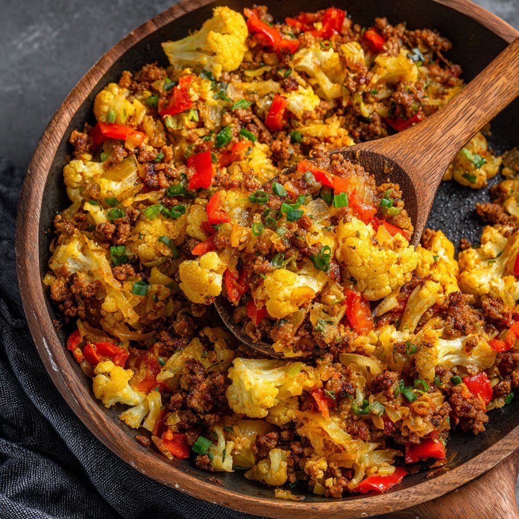 Blumenkohl Hack Pfanne Low Carb