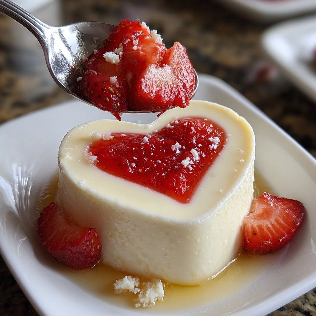 Panna Cotta mit Erdbeerherz