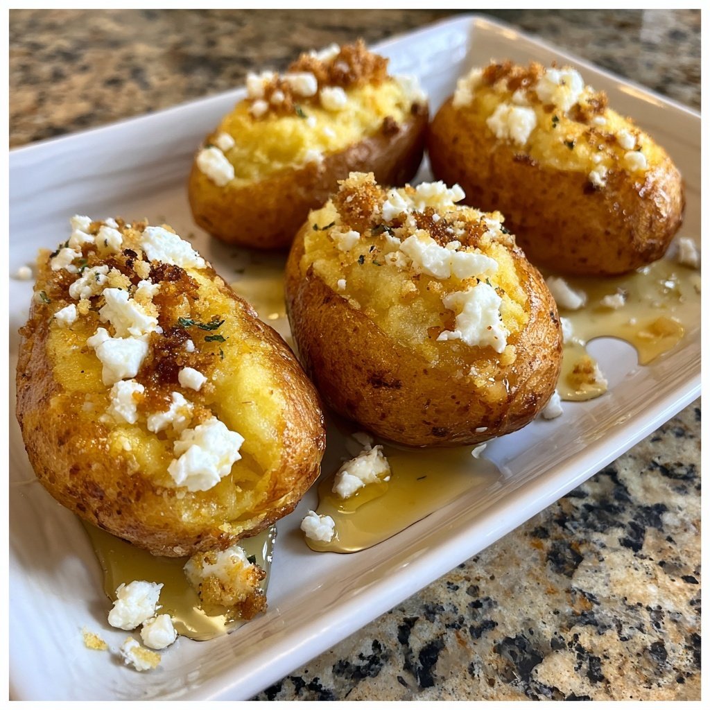 Gefüllte Süßkartoffeln mit Honig und Feta
