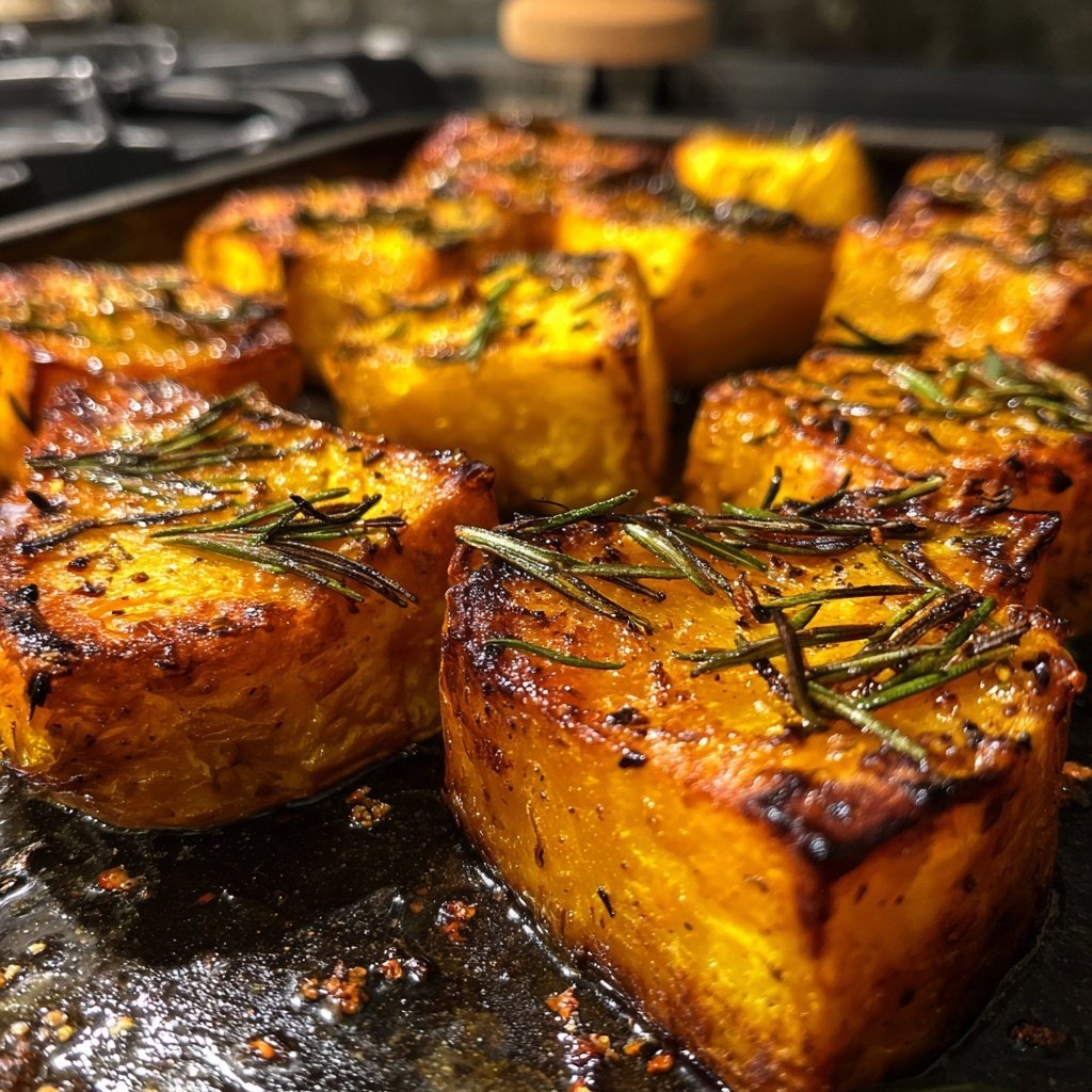 Ofen Kürbis Mit Rosmarin