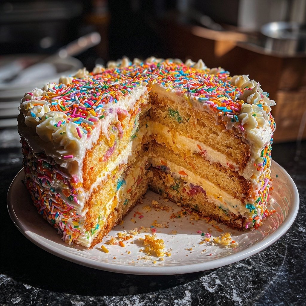 Geburtstagskuchen mit Streuseldecke