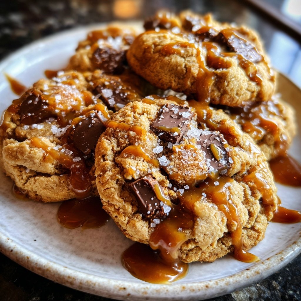 Cookies mit Karamell und Meersalz