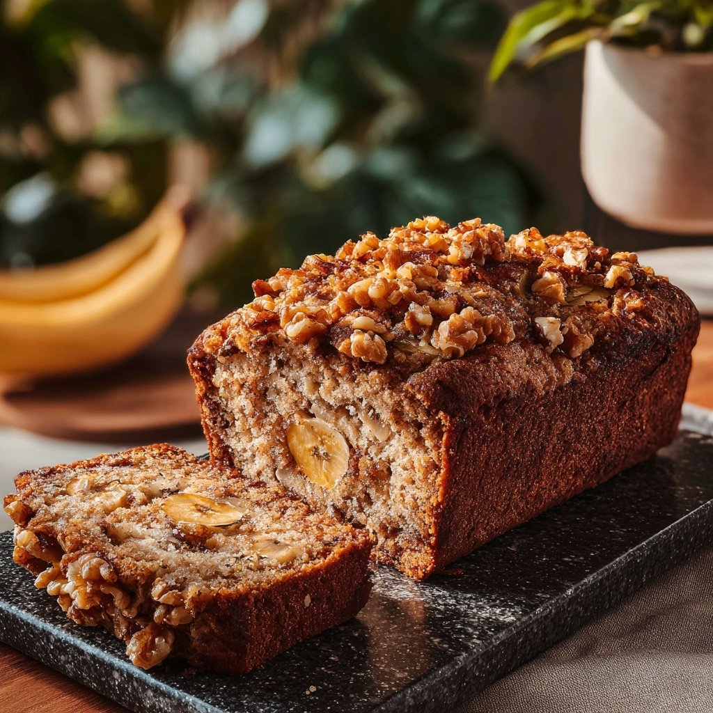 Bananenbrot mit Walnuss-Topping